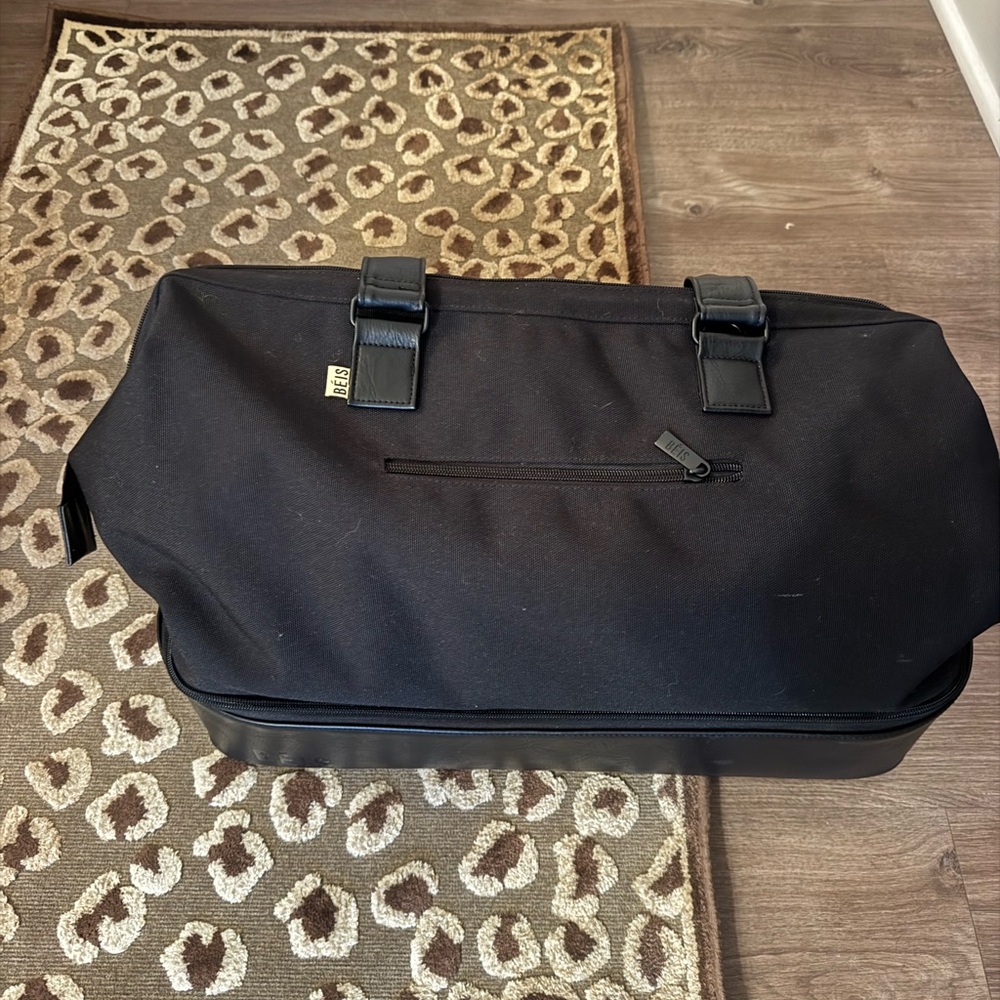 BEIS Black Weekender Travel Duffel